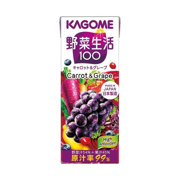 KAGOME可果美 野菜生活100-胡蘿蔔與葡萄綜合 200ml