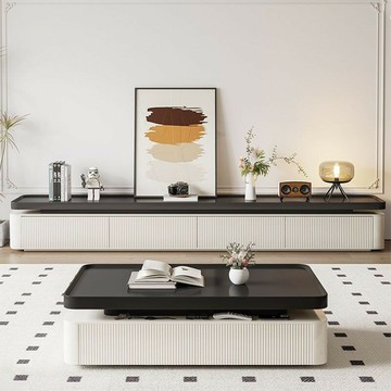 公司貨 免運附發票 黑白茶幾客廳家用日式復古客廳茶幾新款高端茶幾電視機櫃組合 CH6689