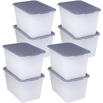 KAZT 多格生活箱 72L 灰色 2入  60.5 x 40.7 x 34.5cm  4個