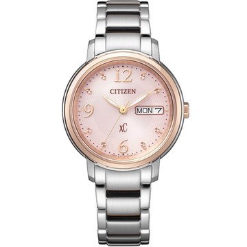 CITIZEN星辰 XC粉漾光動能七夕鋼帶錶32.5mm(EW2425-57W)現貨