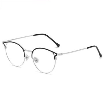 時尚潮流貓耳眼鏡框女金屬復古防藍光抗輻射平光鏡男配近視眼鏡架