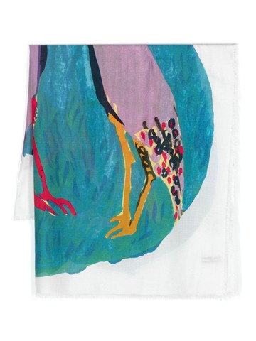 Bimba y Lola - illustration-print modal scarf - women - Modal - One Size - White