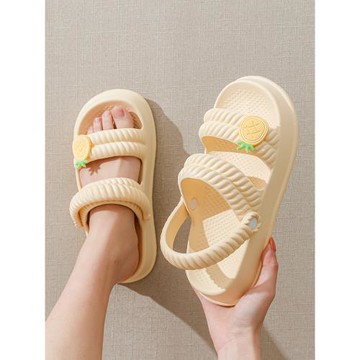 涼拖鞋女夏季外穿踩屎感室內家居雙帶涼鞋時尚休閑厚底沙灘鞋女士