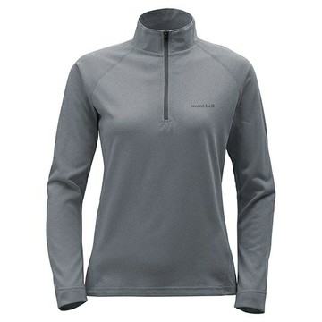 ├登山樂┤Mont-Bell Wic.zip shirt 女款長袖半門襟 深灰 # 1114125DGY