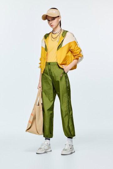 野生綠休閒工裝褲