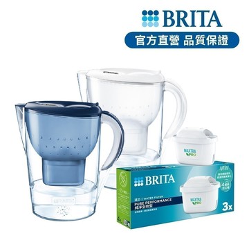 【BRITA官方】Marella馬利拉 MXPRO濾水壺+3入MXPRO全效型濾芯(共4芯)