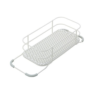 【日本RISU】二合一水槽用備料調理/碗盤瀝水籃-2色可選-白