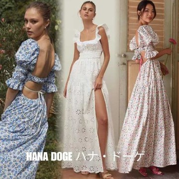 【HANA DOGE ハナ・ドーゲ】性感唯美鄉村度假風露背長洋裝
