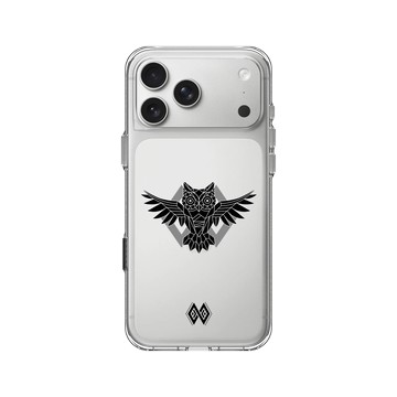 iPhone 17 Pro Max Clear Case（相機按鈕） 透明 - 花生騷 WasangShow - 貓頭鷹圖騰