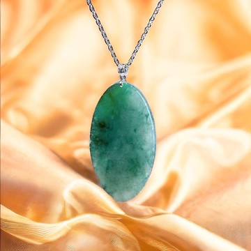 【願‧無事】冰飄花無事牌吊飾18K墜頭 | 天然緬甸翡翠A貨 | 送禮