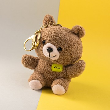 毛絨小熊公仔鑰匙扣掛飾書包掛件創意個性鏈可愛女圈環包包鎖匙扣
