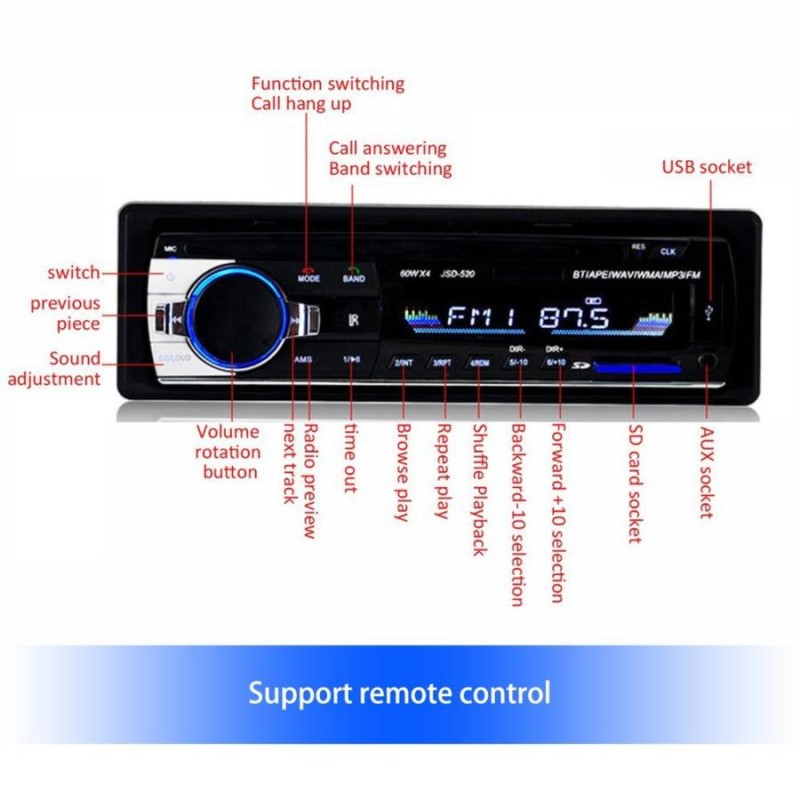 カーオーディオ Bluetooth 1DIN AUX/USB/SD対応 FMラジオ | LINE