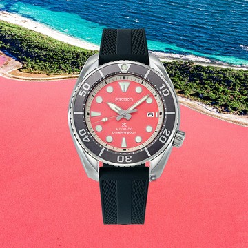 SEIKO 精工 Prospex 亞洲限量款澳洲粉紅湖200米潛水機械錶-45mm 6R35-03L0P.SPB541J1