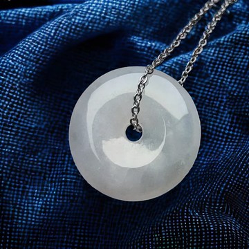 冰種翡翠平安扣項鍊 | 天然緬甸玉翡翠A貨 | 送禮