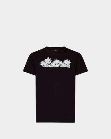 BALMAIN 棕櫚樹標誌短袖棉質 T-Shirt - L