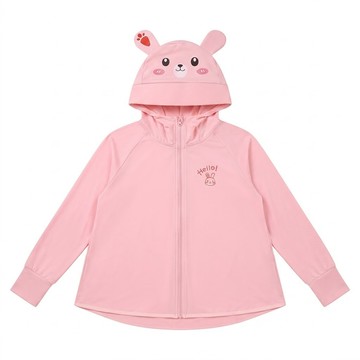 兒童涼感防曬外套 素色款  2XL(身高120~130cm)  粉兔色