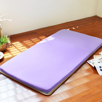LooCa 吸濕排汗透氣雙面可折疊床墊 186 x 90cm  紫色  單人床  5cm