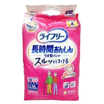 〔即期特賣〕unicharm 嬌聯 Lifree 長時間安心成人護理紙尿褲 LL 16片 紙尿褲