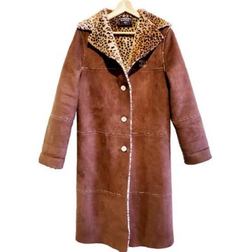 【二手精品 9.9成新】CHANEL香奈兒豹紋麂皮羊絨毛外套 編號S07