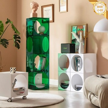 【帶輪移動】邊幾 茶几 置物架 收納架 客廳沙發邊幾 臥室床頭櫃 亞克力材質 現代簡約 可移動滾輪 多層儲物