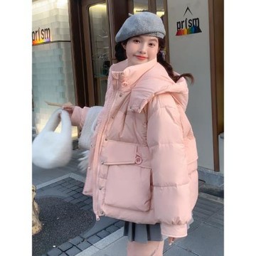 奶fufu粉色羽絨服女2025冬季新款甜美少女風小個子加厚白鴨絨外套