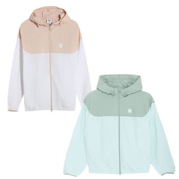 Puma 連帽風衣外套 女裝 可收納 白粉/藍綠【運動世界】68929802/68929850