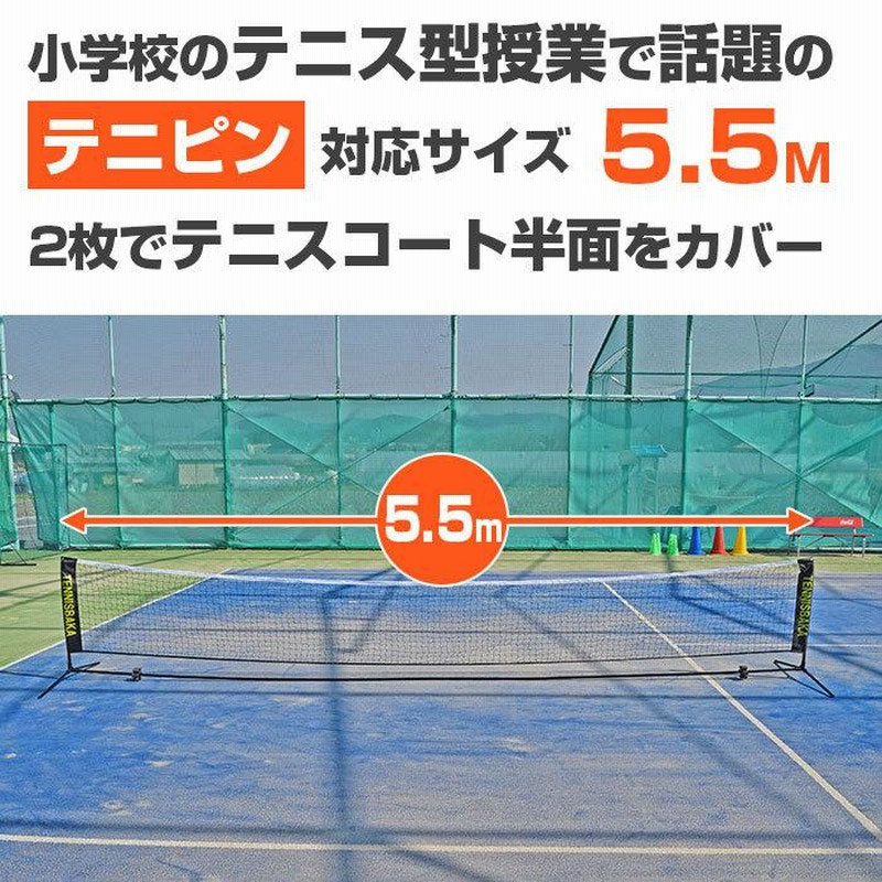 テニピン対応」テニス馬鹿 5.5Mバージョン ポータブル簡易ネット