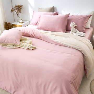 床包被套組(鋪棉兩用被套)-雙人加大/60支/ 萊賽爾天絲四件式 / 甜果奶霜 台灣製