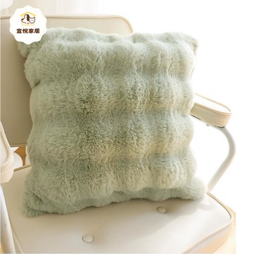 毛絨沙發客廳靠枕 辦公室靠背靠墊 抱枕 絨面雙面絨枕 套方形裝飾擺件[PP0502004]