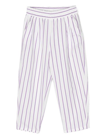 Monnalisa stripe-print straight trousers - White