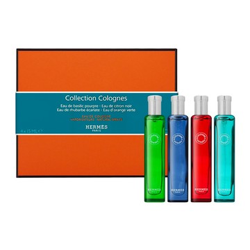 Hermes愛馬仕 古龍水禮盒 15ml*4 (黑檸檬/緋紅火參/橘綠之泉/ 紫羅勒)