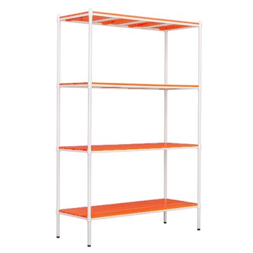 【dayneeds】(全松木) 120x45x180cm 烤漆四層架白框+柚木色板