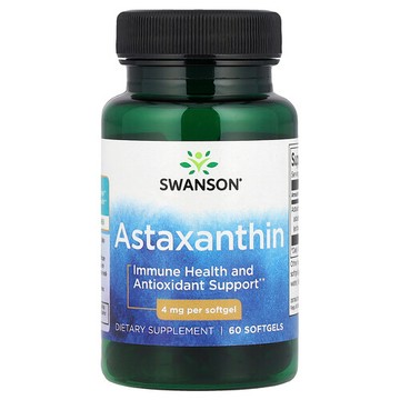 Swanson Vitamins, 蝦青素，4 毫克，60 粒軟凝膠