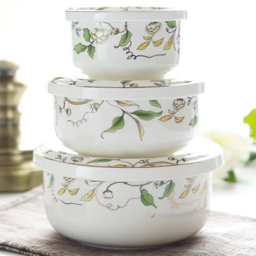 加深帶蓋碗可微波大號家用泡面碗上班族帶飯盒碗骨瓷保鮮碗蒸蛋碗