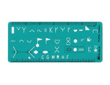 Life 徠福 TP-501A 配管符號定規 (73 x 171 x 0.8mm)