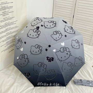 晴雨傘🎀 hellokitty雨傘女生高顏值晴雨兩用凱蒂貓漸變色折疊全自動遮陽傘