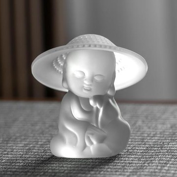 禾陽 創意玻璃茶漏茶濾茶葉過濾器茶水分離茶具小和尚茶寵擺件