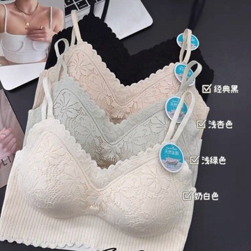 法式衕款蕾絲固定吊帶美背無痕性感內衣聚攏抹胸文胸內衣