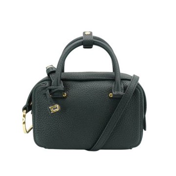 Delvaux 展示品 Cool Box Nano 粒面皮革金扣二用包(黑)