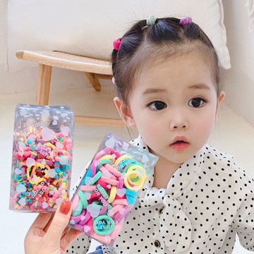 兒童頭繩女童小皮筋發飾寶寶發圈不傷發彈性好扎頭發繩橡皮筋頭。