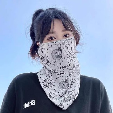 日本進口防曬面罩全臉防紫外線男女夏季脖子防曬冰絲騎行面紗戶外