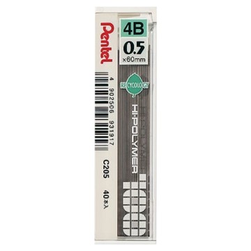 Pentel 飛龍文具 HI-POLYMER 自動鉛筆芯 4B 10管裝 10盒 1組  0.5mm