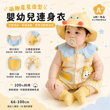 嬰兒夏季薄款連身衣 夏裝季無袖哈衣 外出服 新款洋氣可愛無袖爬服 滿月百天服 抓週裝 嬰兒衣服 寶寶童裝