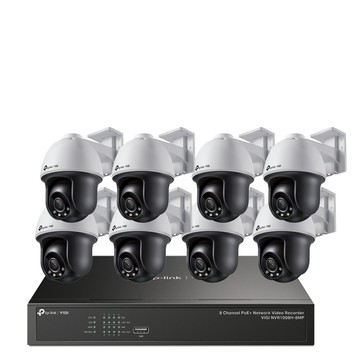 TP-Link 組合 VIGI NVR1008H-8MP 8路主機+VIGI C540 VIGI 4MP 戶外型全彩旋轉式監視器*8 昌運監視器