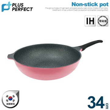 PERFECT理想 韓國晶鑽2代不沾炒鍋34cm(無蓋)