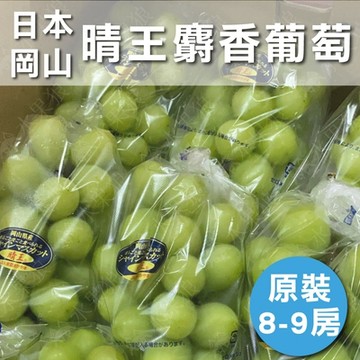 水果狼 頂級日本空運岡山晴王葡萄 8-9房 / 5KG 原裝箱