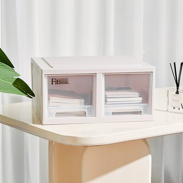 Fits 45面寬單層抽屜收納箱(雙抽)-2入 單一規格