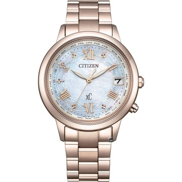 CITIZEN xC 台灣限定款 浪漫花嫁 電波錶 女錶 手錶-36mm CB1135-52D