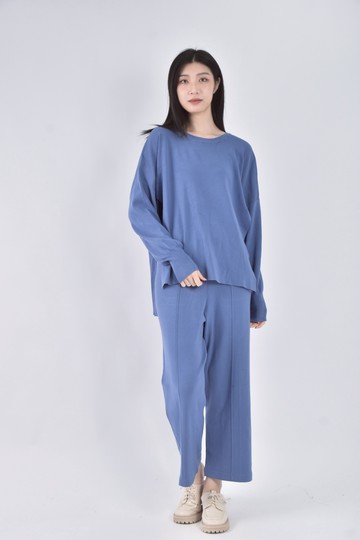 (XL) 自由区開衩藍色套裝