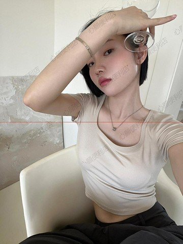 帶胸墊短袖T恤文胸一體舒適外穿休閑運動透氣短款上衣女